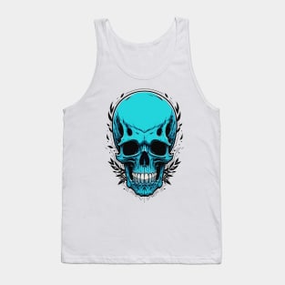 Blue Skull Head Tank Top